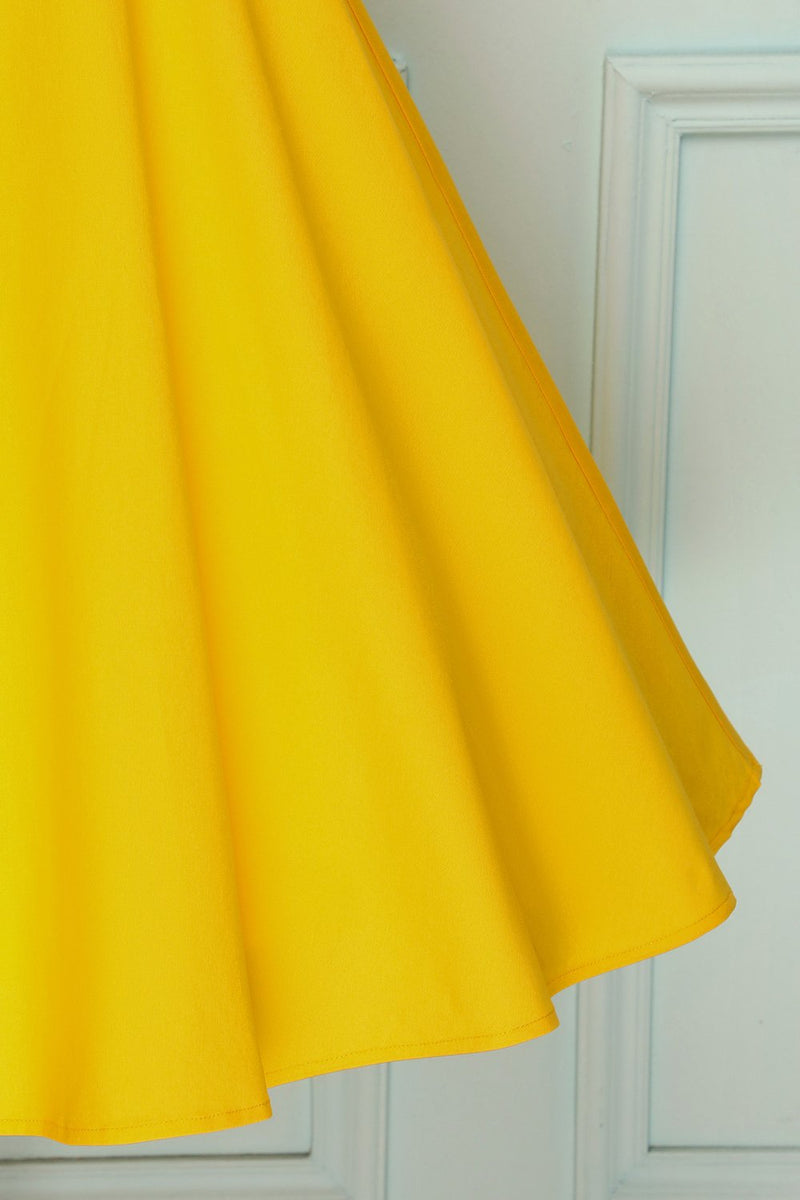 Laden Sie das Bild in den Galerie-Viewer, 50er Gelbes Kleid