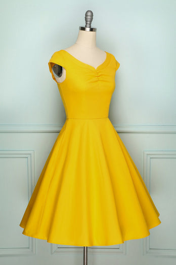 50er Gelbes Kleid
