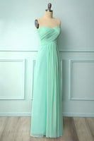 Laden Sie das Bild in den Galerie-Viewer, Mintgrün Maxi Brautjungfernkleid