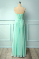 Laden Sie das Bild in den Galerie-Viewer, Mintgrün Maxi Brautjungfernkleid