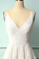 Laden Sie das Bild in den Galerie-Viewer, Weißes Asymmetrisches Spitzenkleid