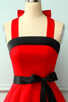 Rot/Schwarzes Halfter Pinup Kleid
