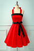 Laden Sie das Bild in den Galerie-Viewer, Rot/Schwarzes Halfter Pinup Kleid