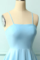 Laden Sie das Bild in den Galerie-Viewer, Blaues Cocktailkleid mit Offenem Rücken