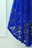 Laden Sie das Bild in den Galerie-Viewer, Blaues High-Low Spitze Party Kleid