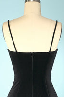 Laden Sie das Bild in den Galerie-Viewer, Schwarzes Samt Abend Party Kleid