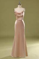 Laden Sie das Bild in den Galerie-Viewer, Champagner Satin Kleid