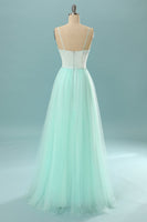 Laden Sie das Bild in den Galerie-Viewer, Langes Tüll Mintgrün Ballkleid