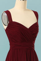 Laden Sie das Bild in den Galerie-Viewer, Langes Burgundy Brautjungfernkleid