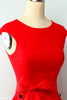 Laden Sie das Bild in den Galerie-Viewer, Rot Knopf 1950er Swing Kleid