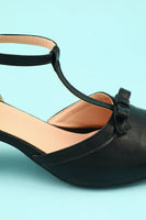 Laden Sie das Bild in den Galerie-Viewer, Leder Schwarz Klobige Absätze