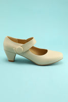 Laden Sie das Bild in den Galerie-Viewer, Cremige Knöchel Träger Absätze