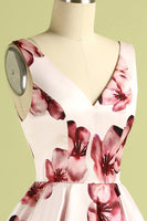 Laden Sie das Bild in den Galerie-Viewer, Blumen Rosa Cocktailkleid