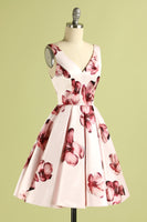 Laden Sie das Bild in den Galerie-Viewer, Blumen Rosa Cocktailkleid