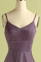 Laden Sie das Bild in den Galerie-Viewer, Lang Satin Trauben Ballkleid mit Schnürung