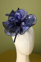 Laden Sie das Bild in den Galerie-Viewer, 1920er Blau Organza Strass Stirnband