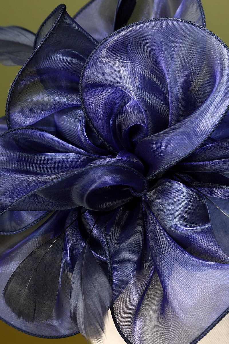 Laden Sie das Bild in den Galerie-Viewer, 1920er Blau Organza Strass Stirnband