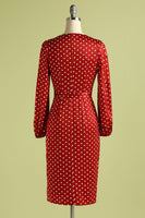 Laden Sie das Bild in den Galerie-Viewer, Burgundy Polka Dots Freizeitkleid