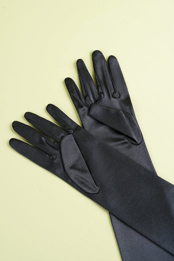 amazon schwarze lange handschuhe Zapaka Damen Retro Stil Accessories Schwarz 1920er Party Lange Handschuhe – ZAPAKA DE