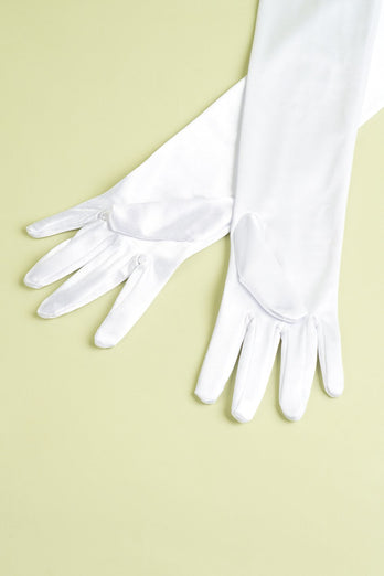 Weiß 1920er Party Handschuhe