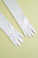 Laden Sie das Bild in den Galerie-Viewer, Weiß 1920er Party Lange Handschuhe