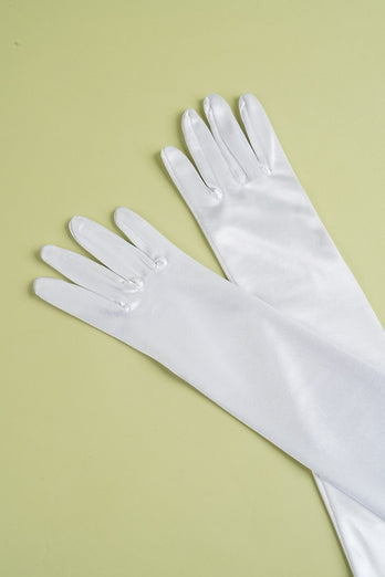Weiß 1920er Party Lange Handschuhe