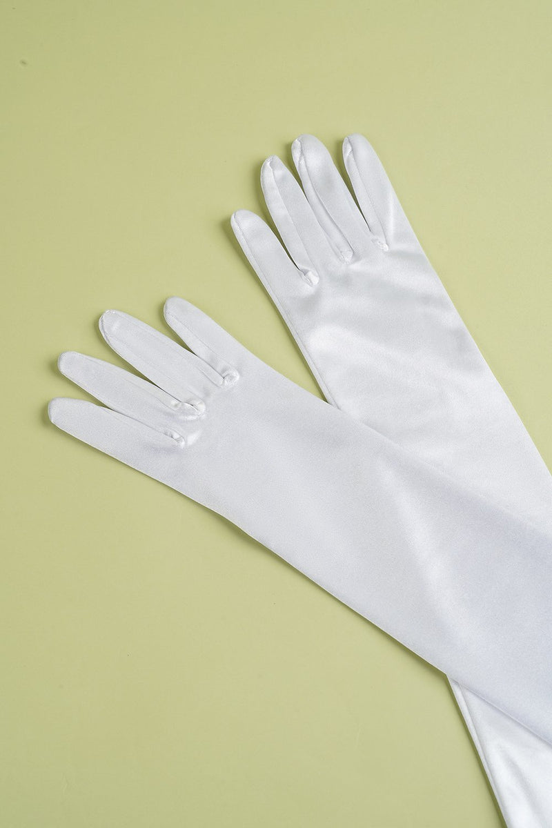 Zapaka Damen Retro Stil Weiße 1920er Party Zubehör Lange Handschuhe – ZAPAKA DE