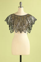 Laden Sie das Bild in den Galerie-Viewer, Schwarz und Gold Pailletten Glitzer 1920er Umhänge