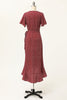 Laden Sie das Bild in den Galerie-Viewer, Sommer Burgundy Drucken Lässiges Kleid