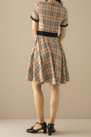 Laden Sie das Bild in den Galerie-Viewer, Rot 1950er Plaid Swing Vintage Kleid