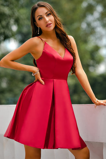 Rotes A-Linie Kleid