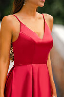 Laden Sie das Bild in den Galerie-Viewer, Rotes A-Linie Kleid