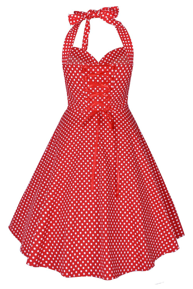 Laden Sie das Bild in den Galerie-Viewer, Neckholder gedruckt 1950er Jahre Pin Up Kleid