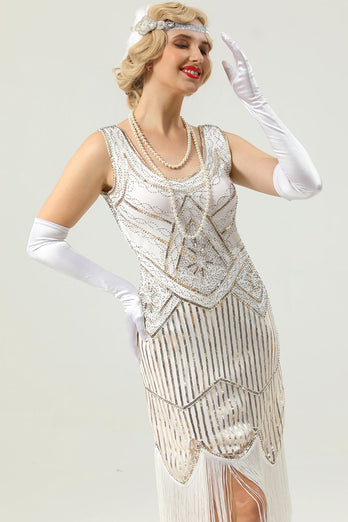 1920 Retro Pailletten Fransen Kleid