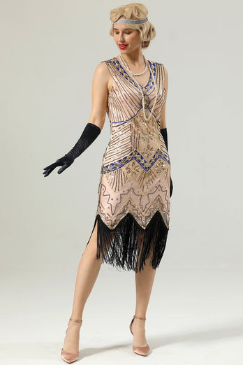 1920er Jahre ärmelloses Gatsby Kleid
