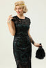 Laden Sie das Bild in den Galerie-Viewer, Schwarze ärmellose Pailletten Fransen 1920 Kleid