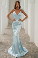 Laden Sie das Bild in den Galerie-Viewer, Meerjungfrau V-Ausschnitt einfache Abendkleid