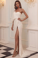 Laden Sie das Bild in den Galerie-Viewer, Eine Schulter Pailletten Ballkleid