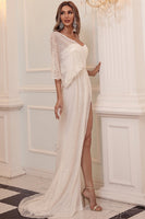 Laden Sie das Bild in den Galerie-Viewer, Eine Schulter Pailletten Ballkleid