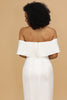 Laden Sie das Bild in den Galerie-Viewer, Weißes Schulterfreies Satin Brautjungfer Kleid