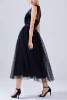 Laden Sie das Bild in den Galerie-Viewer, Schwarz Eine Schulter Partykleid