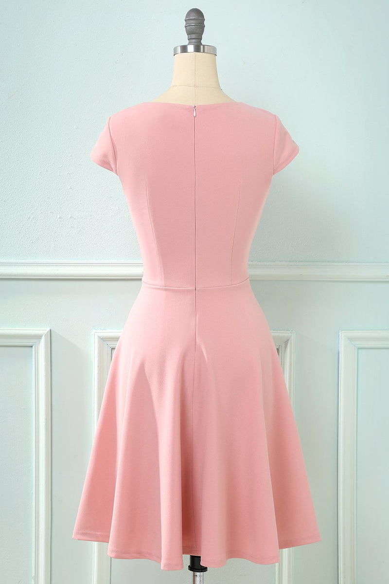 Laden Sie das Bild in den Galerie-Viewer, Quadratische Hals Schaukel Vintage Kleid