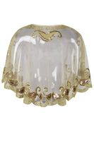 Laden Sie das Bild in den Galerie-Viewer, 1920er Jahre Elfenbein Glitter Pailletten Umhänge