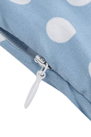 Laden Sie das Bild in den Galerie-Viewer, Hepburn Stil V Ausschnitt Blau Polka Dots 1950er Jahre Kleid