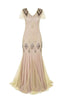 Laden Sie das Bild in den Galerie-Viewer, Rosa 1920er Pailletten Flapper Langes Kleid