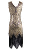 Laden Sie das Bild in den Galerie-Viewer, Gold Glitzer Franse 1920er Flapper Kleid