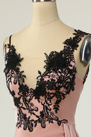 Laden Sie das Bild in den Galerie-Viewer, Scheide V Ausschnitt Schwarz Nud Knielänge Partykleid