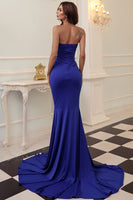 Laden Sie das Bild in den Galerie-Viewer, Schwarzes Meerjungfrau Herzausschnitt Langes Ballkleid