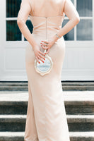 Laden Sie das Bild in den Galerie-Viewer, Champagner Satin Kleid