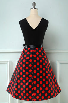 Rote Punkte Vintage 1950er Jahre Kleid